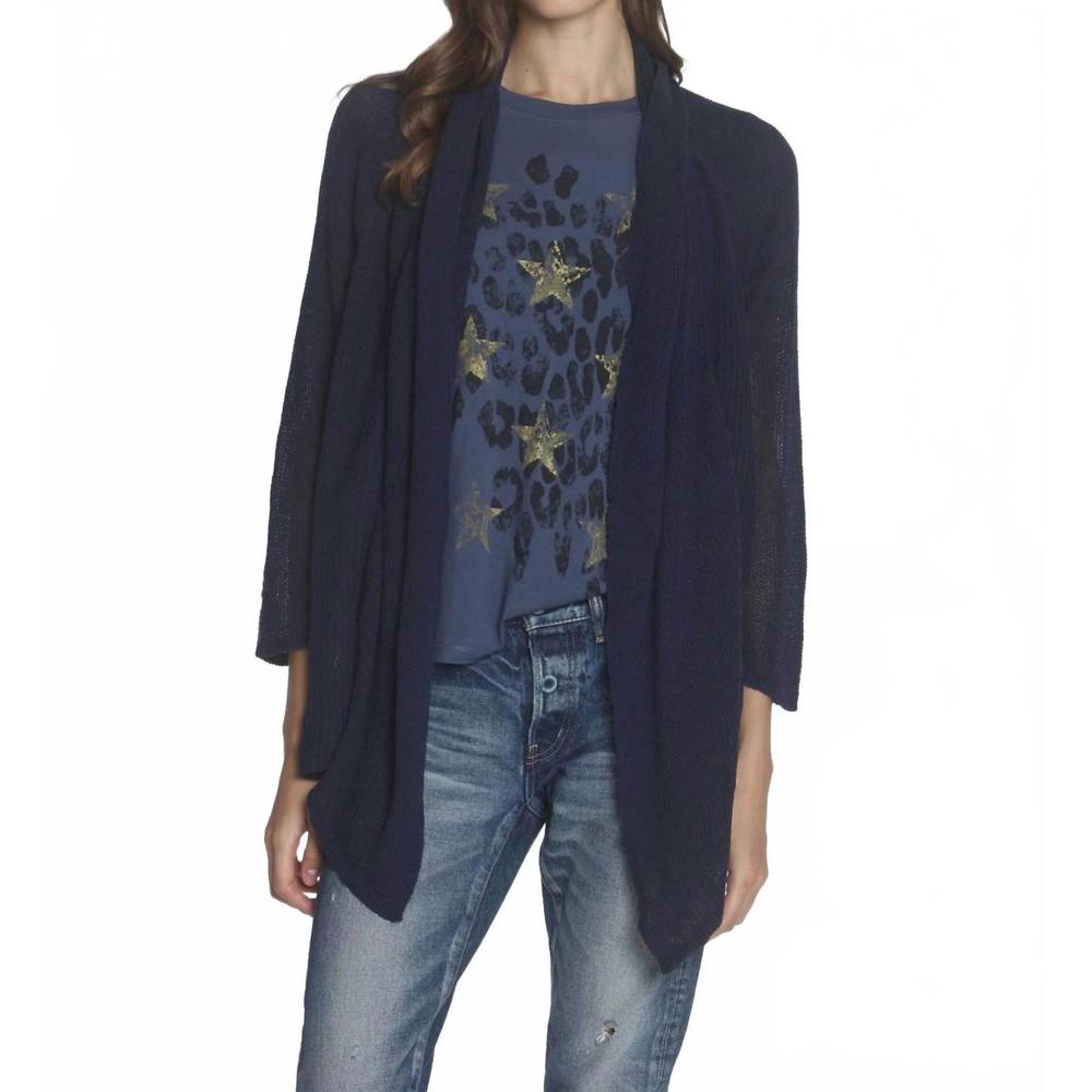 NEW LABEL+THREAD women's chelsea rib cardigan in navy